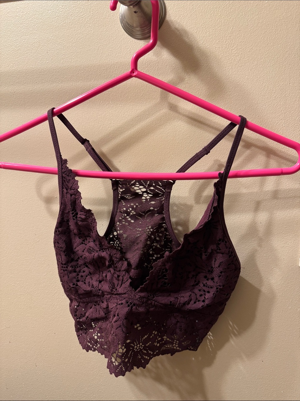 Lace Bralette in Deep Plum